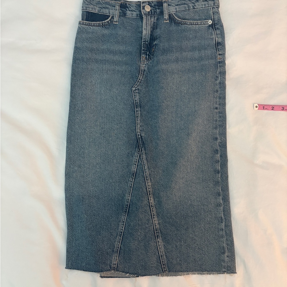 Rails Blue Denim Button-Front Midi Skirt